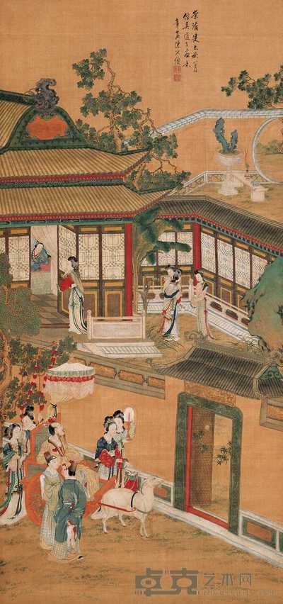 陈洪绶（款） 仿吴道子画意 立轴 169.5×79cm